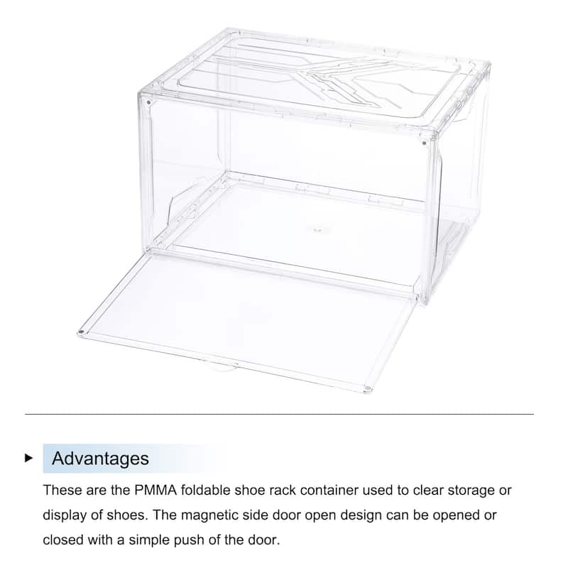 PMMA Shoe Display Case 14.17x10.63x8.66 Inch PP Magnetic Side Door