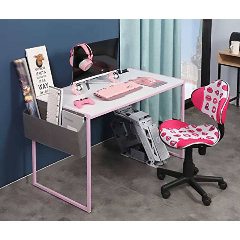 JJS Compact Computer Desk - Simple Modern Writing Desk for Small Spaces, Home Office & Student Study