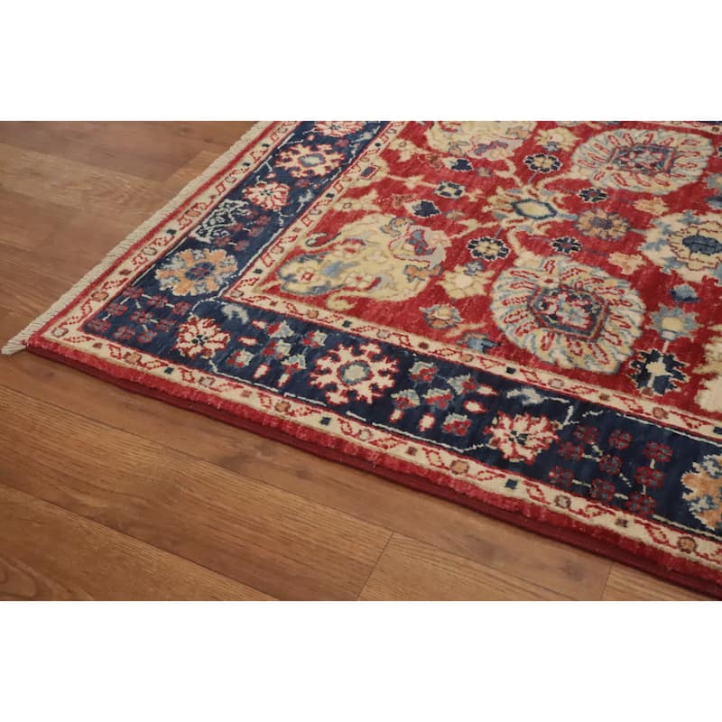 Hand Knotted Oriental 100% Wool Carpet Traditional All-Over Red Ziegler Runner Rug - 12' 0'' X 2' 6''