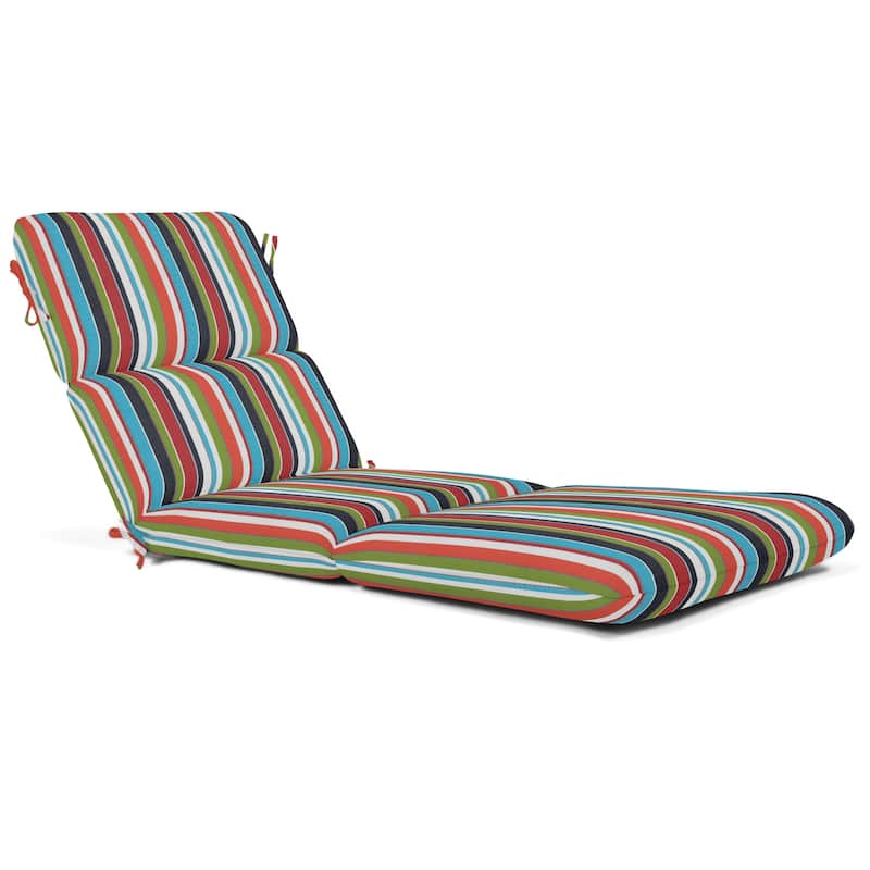 Casual Cushion Sunbrella® Fabric 1-Piece Outdoor Chaise Cushion, 22.5"W x 74"L - 22.5"W x 74"L - Carousel Confetti