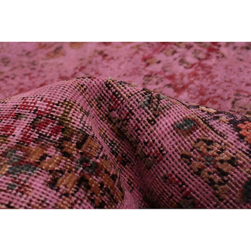 ECARPETGALLERY Hand-knotted Color Transition Pink Wool Rug - 6'4 x 10'0