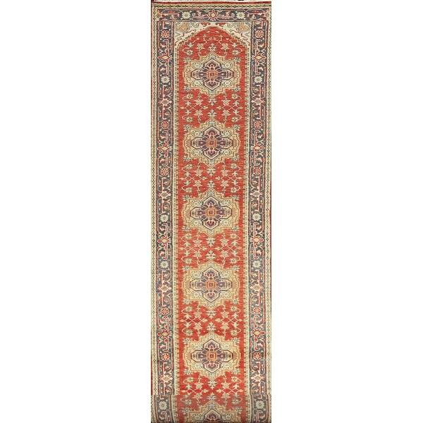 slide 1 of 16, Geometric Heriz Oriental Long Wool Runner Rug Handmade Hallway Carpet - 2'5" x 19'10"