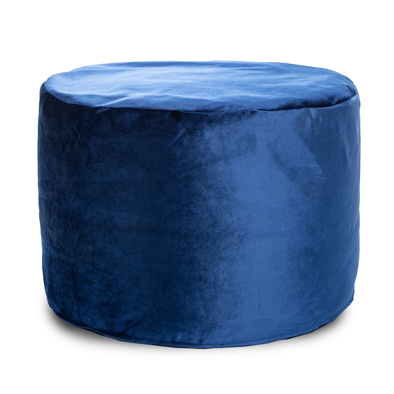 Eclipse Silver Velvet Indoor Pouf Ottoman