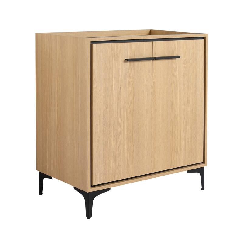 GDFStudio - Denton Modern Freestanding Bathroom Vanity Cabinet with Soft Close Doors, Metal Tripod, Sink NOT INCLUDED - 30"