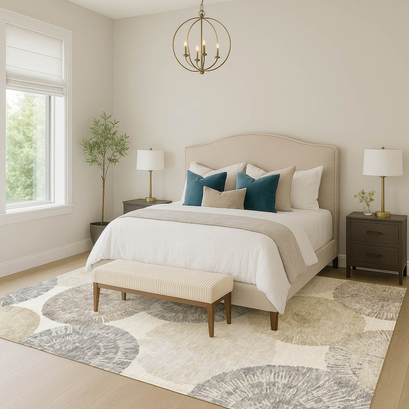 Machine Washable Indoor/ Outdoor Contemporary Devaughn Chantille Rug