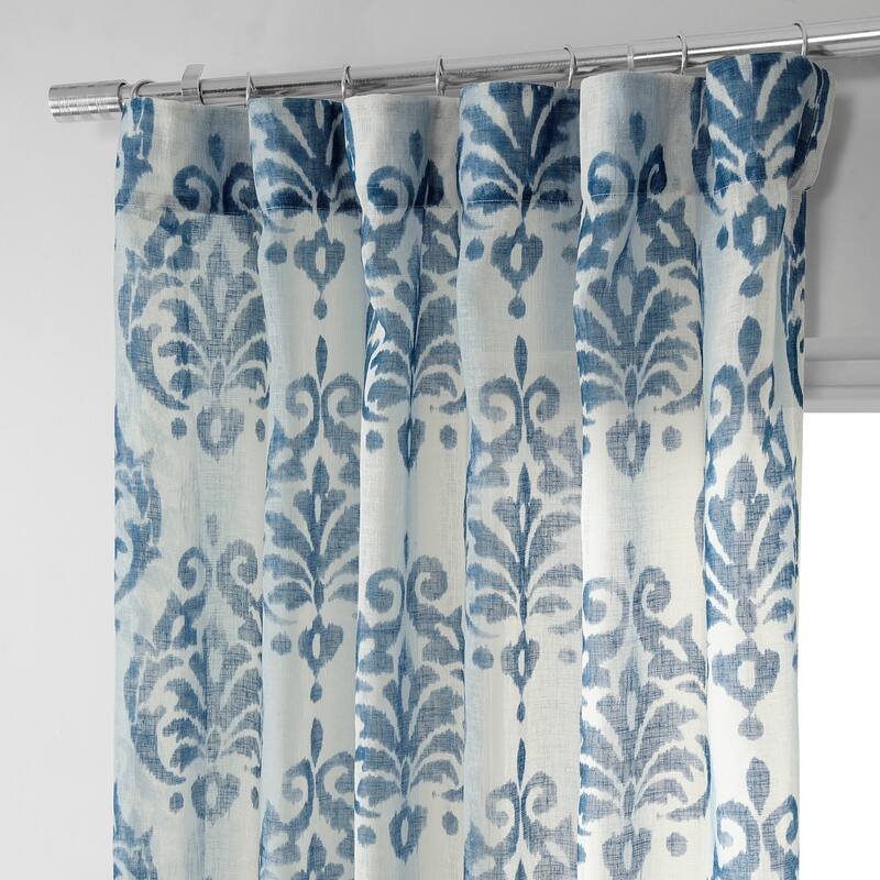 Exclusive Fabrics Fresco Printed Faux Linen Sheer Curtain (1 Panel)