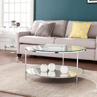 SEI Furniture Rainier Round Metal and Glass Coffee Coffee Table