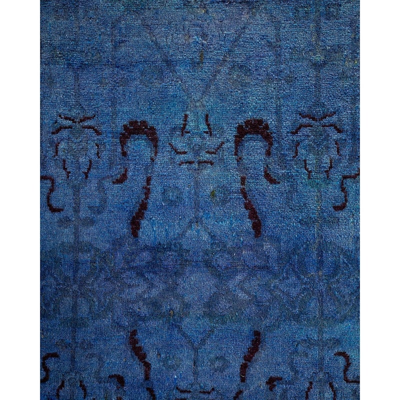 Overton Hand Knotted Wool Vintage Inspired Modern Contemporary Overdyed Purple Area Rug - 5' 2" x 7' 8"