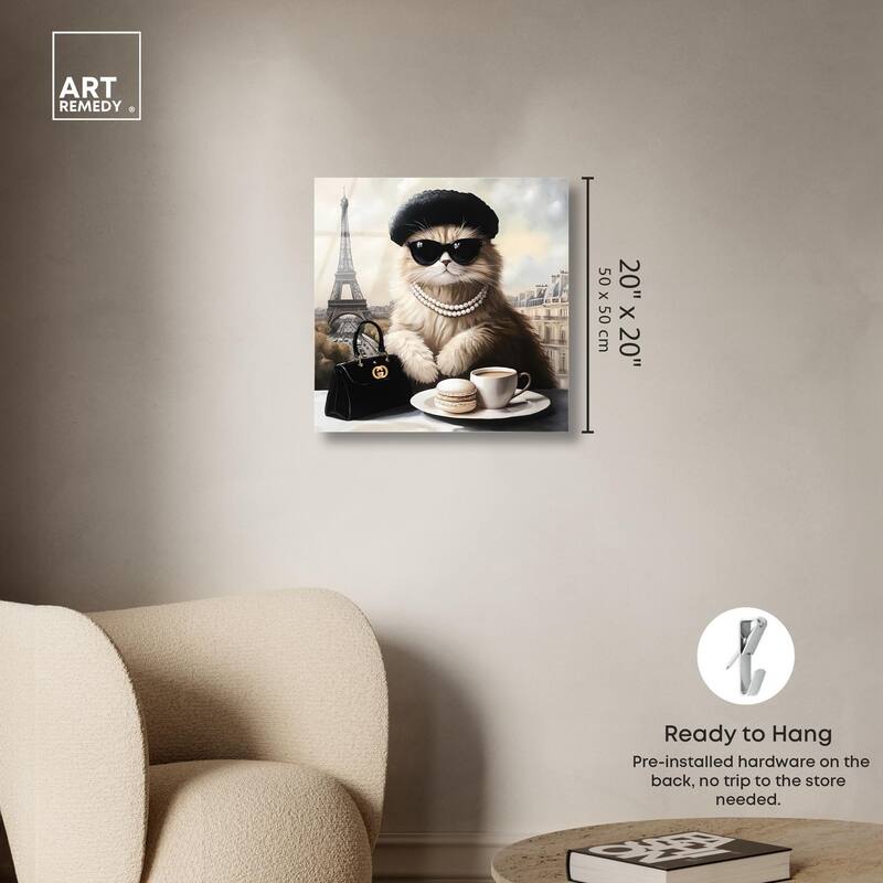 Cat in Paris Treats Acrylic by Art Remedy, Ready to Hang