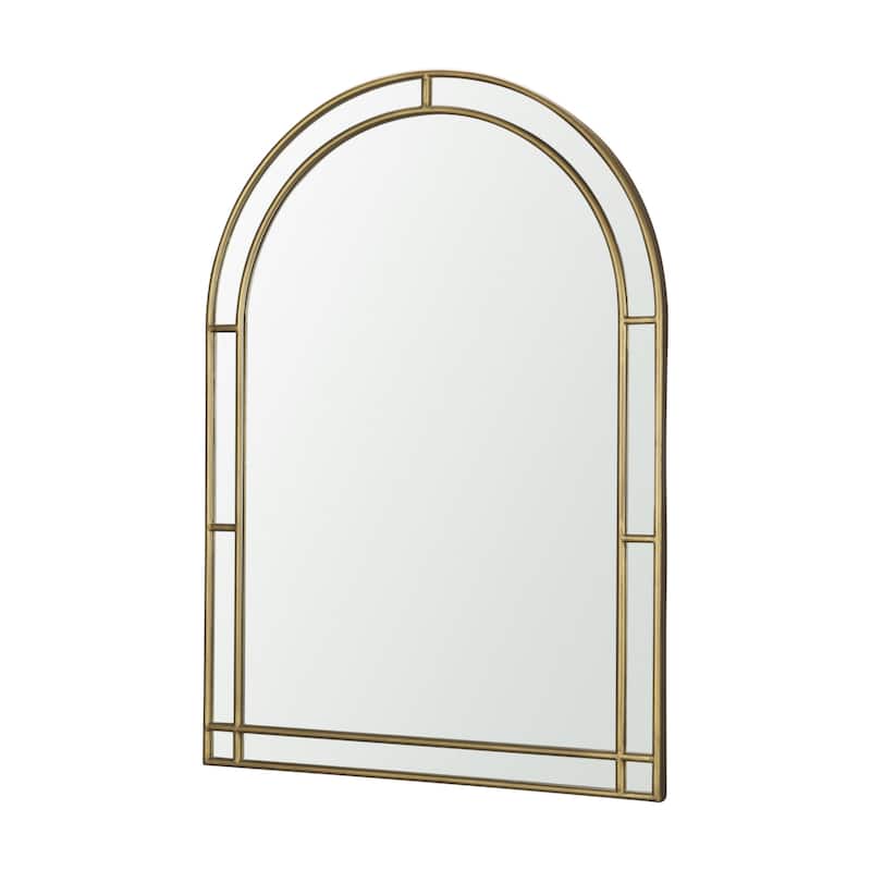 HomeRoots 48" Gold Metal Double Arch Framed Accent Mirror - 34.25 in. x 48.25 in. x 1.50 in.