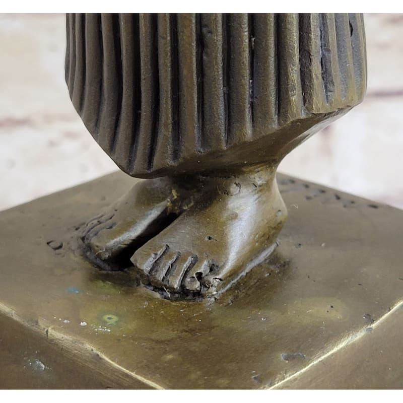Original Milo Egyptian Princess Bronze Marble Sculpture Statue Art Deco Figurine