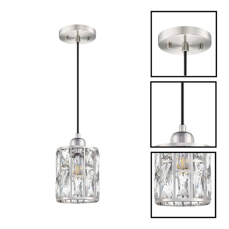 3 Pack light bulb nickel light fixture Crystal pendant light