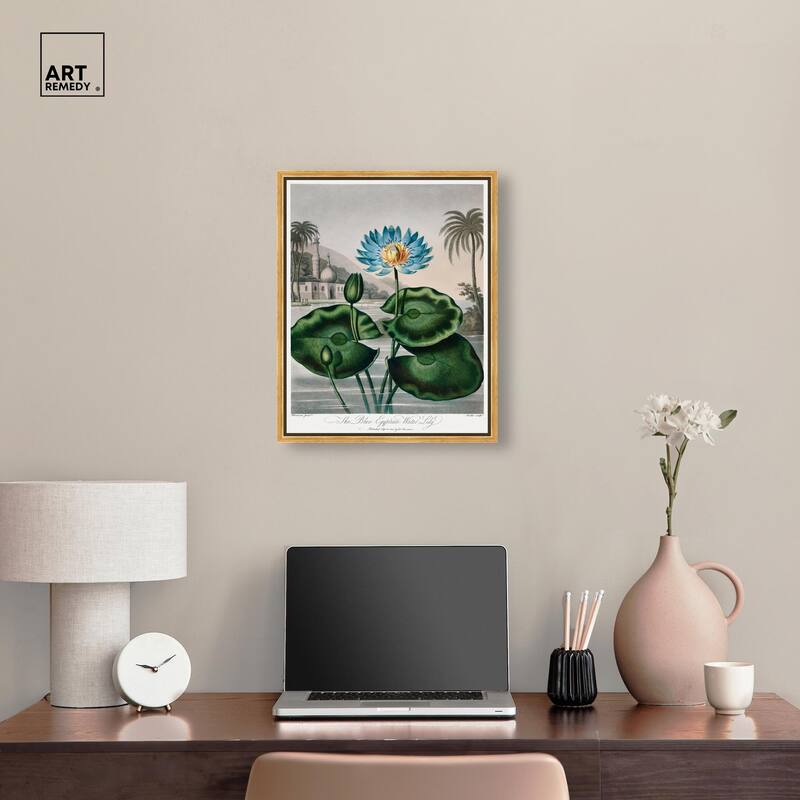 Blue Egyptian Water-Lily Canvas by Art Remedy