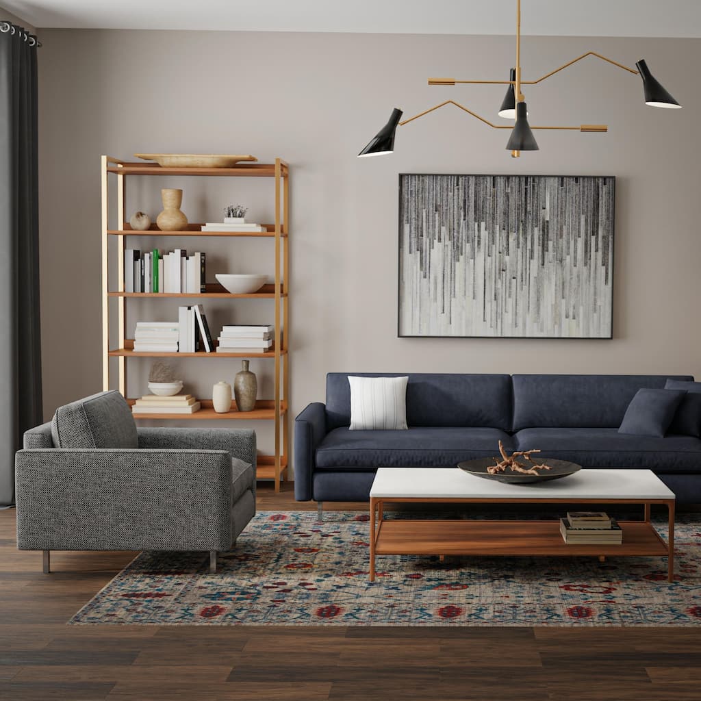 Alora Decor Sawyer Grey/Blue Tribal Wool Area Rug