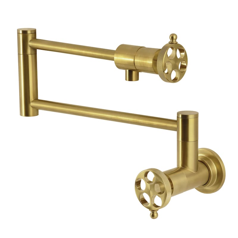 Kingston Brass KS410.RKZ Wendell 4 GPM Wall Mounted Single Hole Pot - Brushed Brass