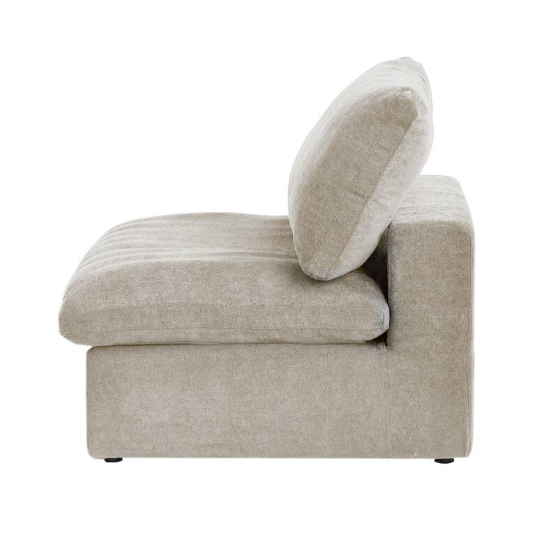 L-shape Linen Sectional Sofa Upholstered Sofa Multiple Cushions Couch with Storage Ottoman