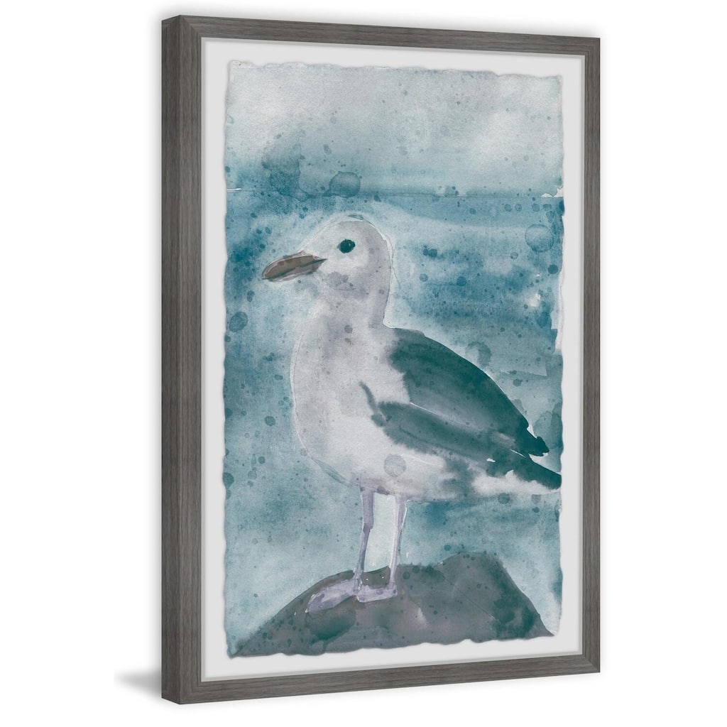 Bird on the Rock Framed Wall Art, Nature-Inspired Accent - Refreshing Botanical Touch for Your Walls