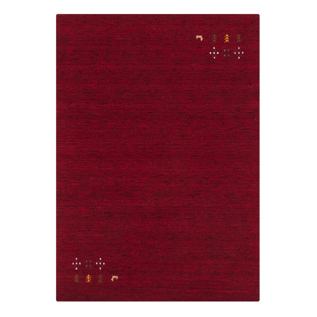ECARPETGALLERY Hand Loomed Kashkuli Gabbeh Dark Red Wool Rug - 4'1 x 5'9