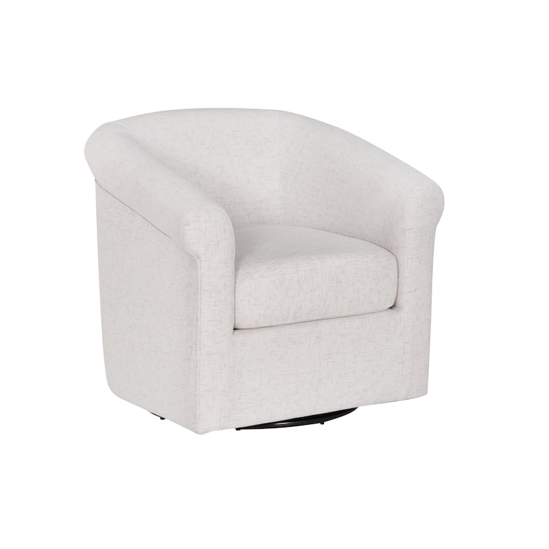 Moriarty Bone Fabric Accent Swivel Chair