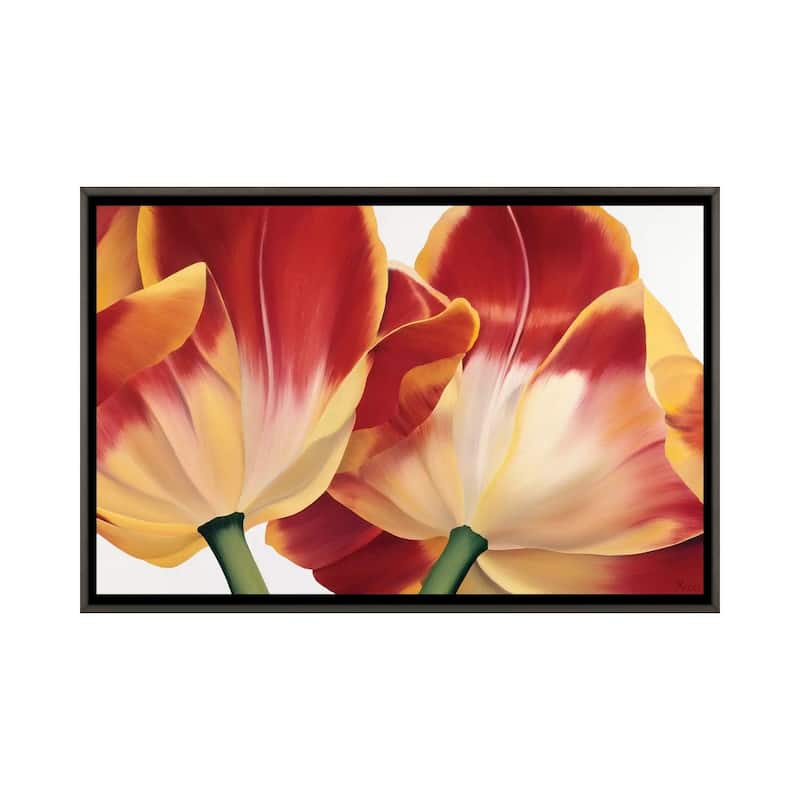 iCanvas "Fancy Flower III" by Yvonne Poelstra-Holzhaus Framed - Charcoal - 18x26
