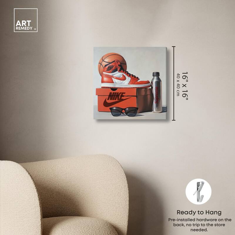 Basketball Practice Canvas by Art Remedy, Gallery Wrapped
