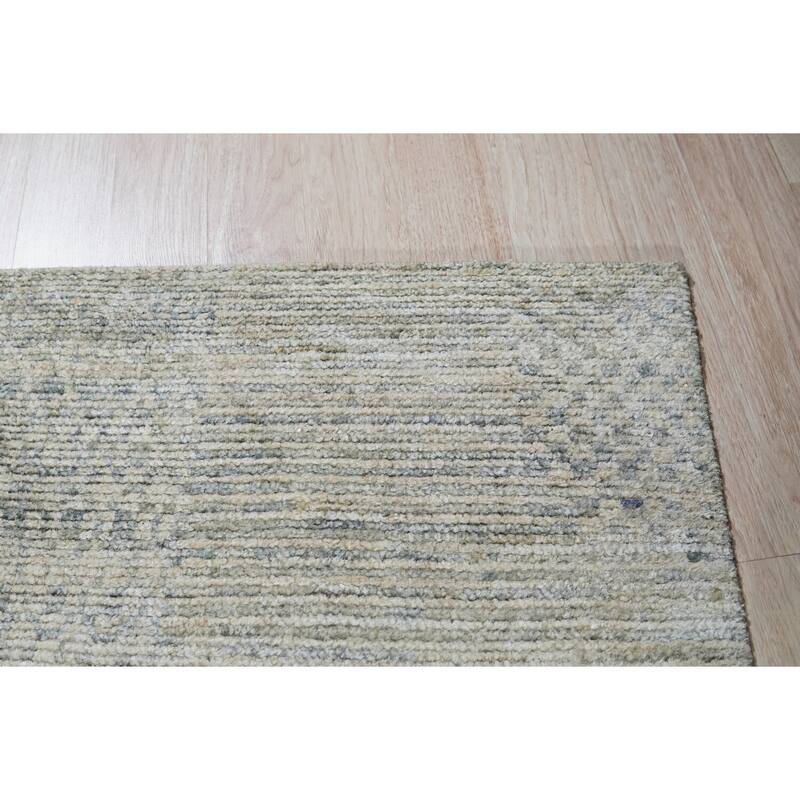 Hand-Knotted Natural Silk Grass Design Rug, 8' x 10', Gold Mix Area Rug, Elegant Soft Texture for Modern Interiors - L