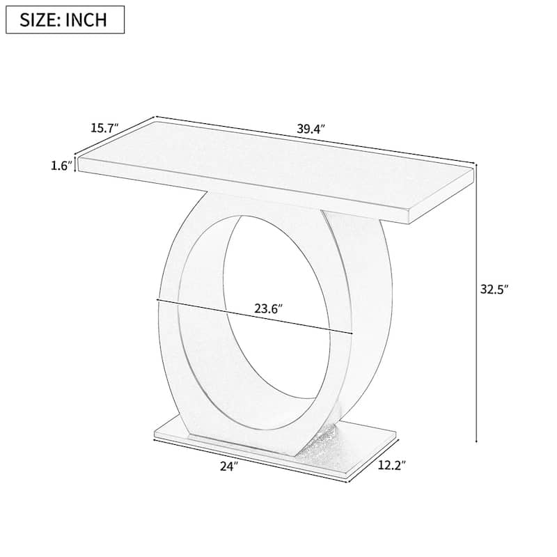 Modern Console Table with Egg-Shaped Base