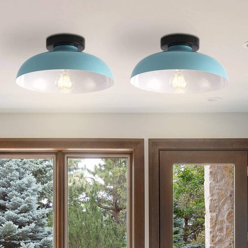 Semi Flush Mount Ceiling Light, Modern Ceiling Light Fixture for Kitchen Island Dining Room Foyer Hallway Porch Barn Loft