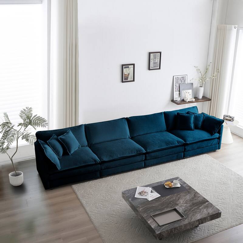 Cloud Chenille Upholstered Modular Sectional Sofa with DIY Combination Design
