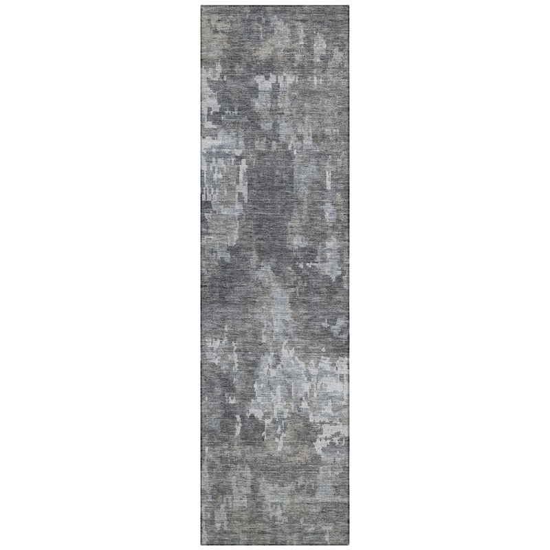 Machine Washable Indoor/ Outdoor Ombre Abstract Chantille Rug