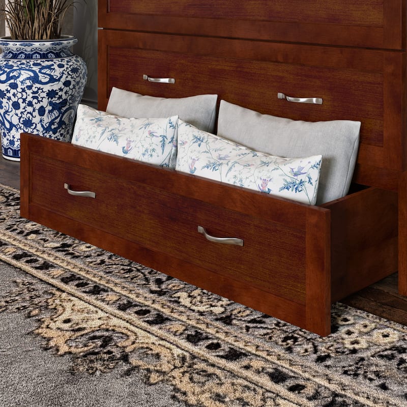 AFI Northfield Murphy Bed Chest with 6" Mattress, Storage Drawer & Built-In Charger