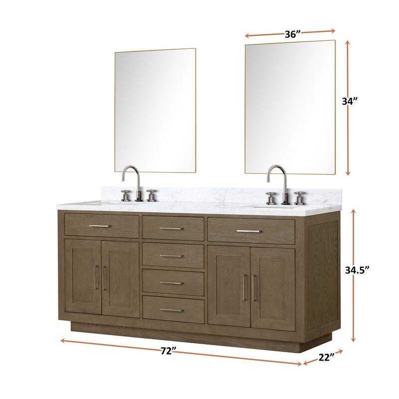 Lexora Abbey Bath Vanity and Carrara Marble Top