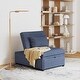 preview thumbnail 1 of 2, Armless Convertible Sofa Bed Chair - 75.5" - Blue