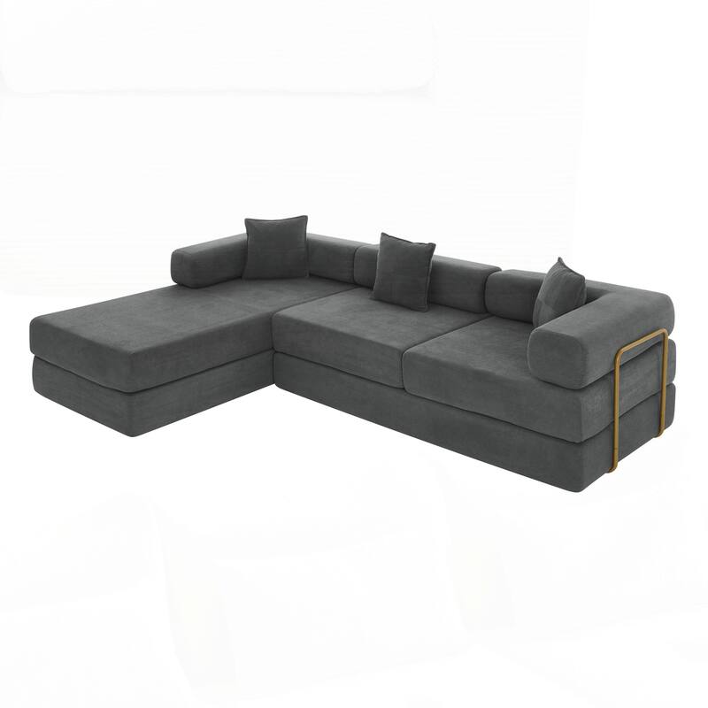Modular Sectional Sofa with L-Shape Chaise, Boneless Cloud Couch with Deep Seat