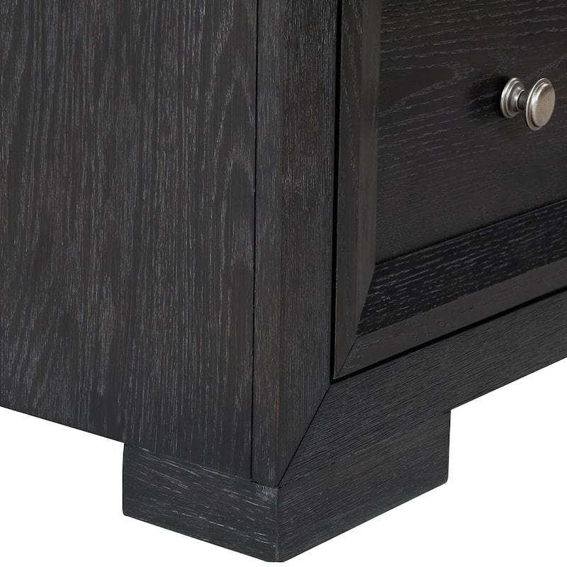 Furniture of America Durem Modern Classic Wood 3-Drawer Nightstand with USB Ports