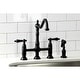 preview thumbnail 3 of 36, Heritage Bridge Kitchen Faucet with Brass Sprayer