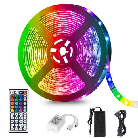 5M LED Strip Lights RGB Strips Waterproof Color Changing String Lights - 19.69