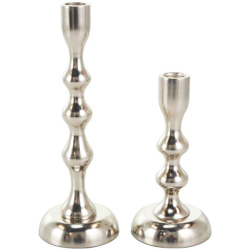 Gold or Silver Aluminum Candle Holder (Set of 2)