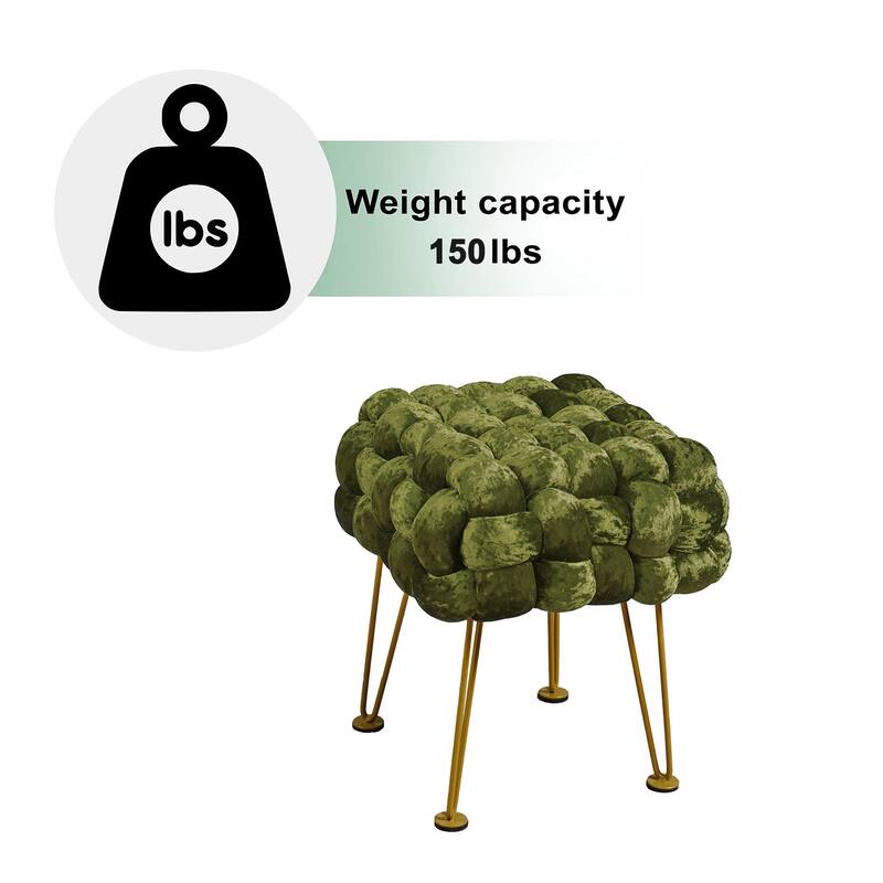 Home Soft Things Crushed Velvet Pouf Stool Ottoman