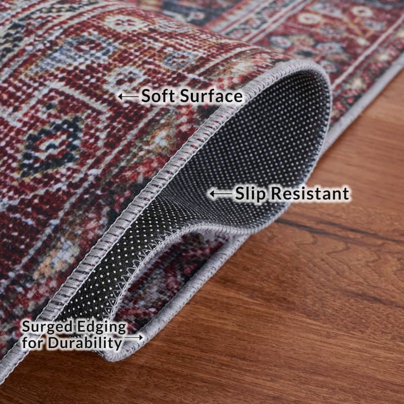 SAFAVIEH Tucson Machine Washable Slip Resistant Antja Oriental Rug