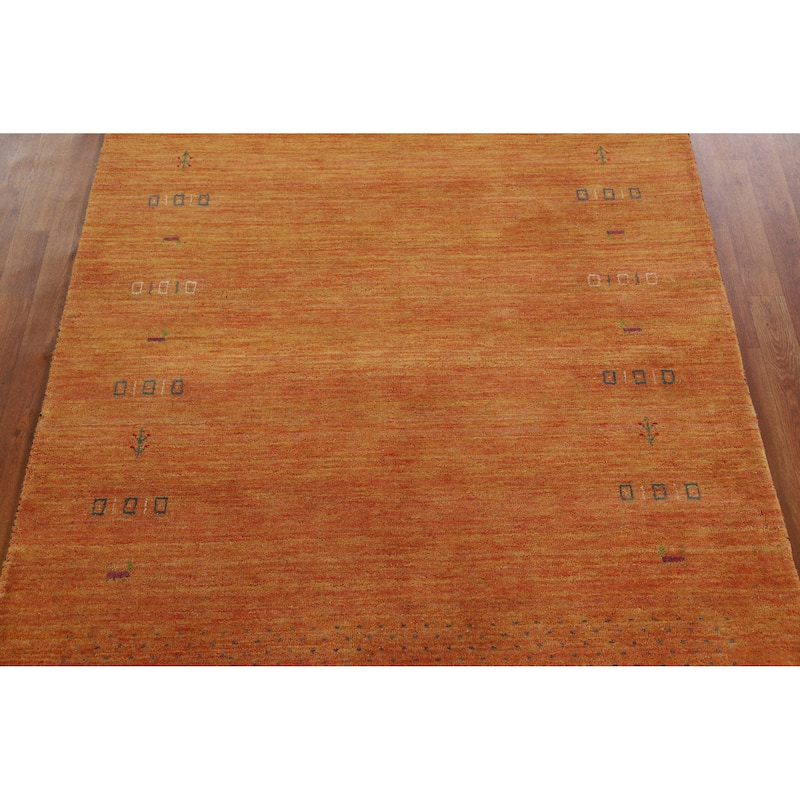 Hand Knotted Oriental 100% Wool Carpet Tribal Tribal Oranges & Rust Gabbeh Area Rug - 7' 8'' X 4' 11''
