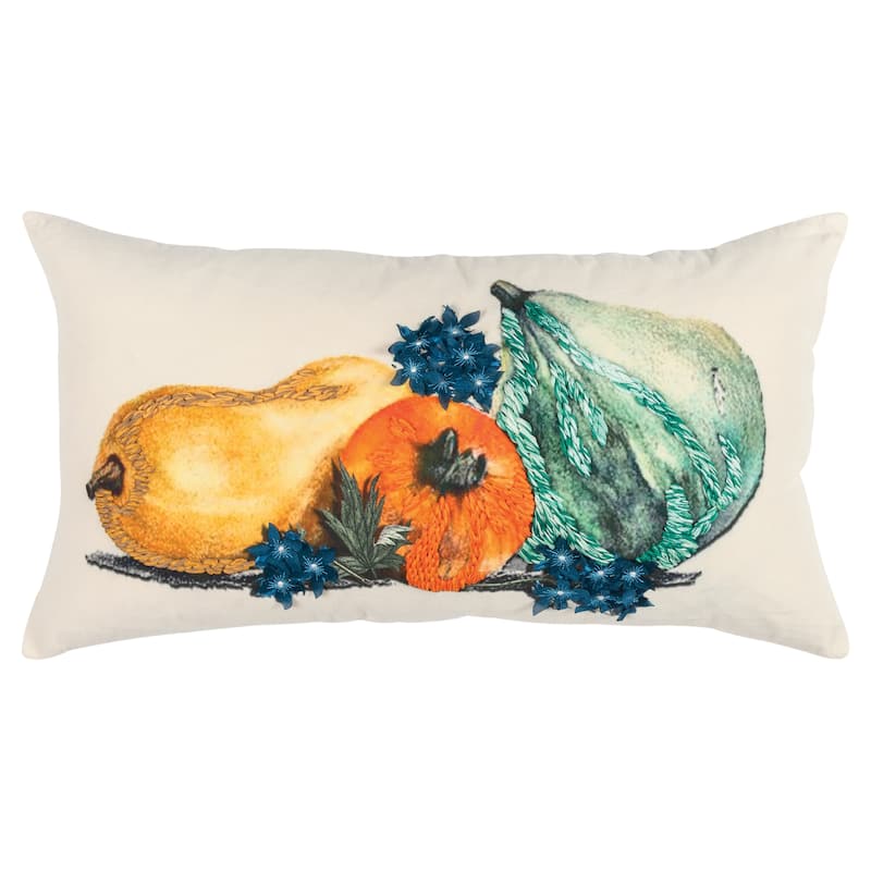 Rizzy Home Gourd Still Life Harvest Throw Pillow