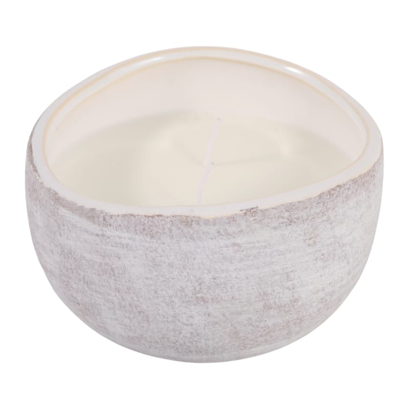 Decorative Textured Ceramic Magnolia and Lily Scented Candle