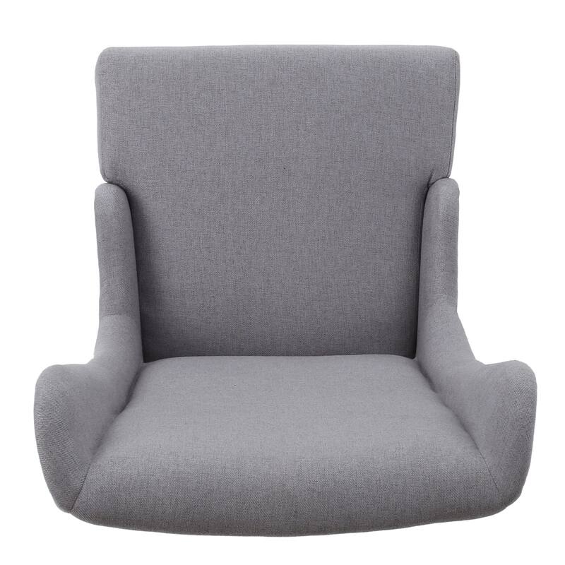 Light Gray High Back Kitchen Side Chair, Glam Winged Dining Chair