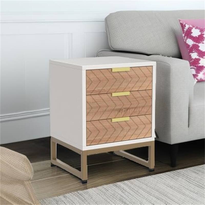 Set of 2 Modern Nightstands with 3 Drawers
