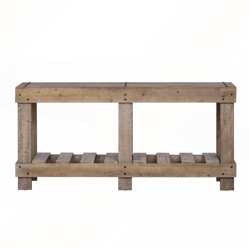 62.9-Inch Vintage Entryway Table with Natural Fir Wood