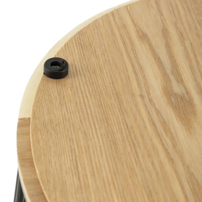 LeisureMod Runswick Modern Wood Top End Table With Metal Base - 16"