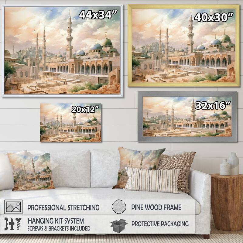 Designart "The Prophets Mosque Religious II" Christianism Framed Canvas Wall Art