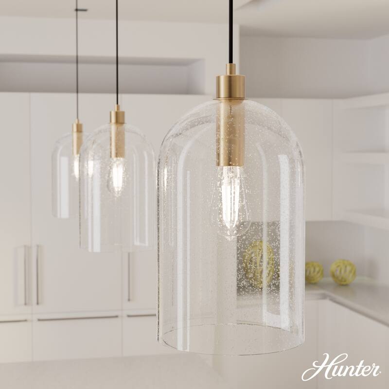 Hunter 16" Lochemeade 1-Light Pendant - Kitchen Island, Dining Room, Bedroom - Modern Farmhouse, Contemporary, Industrial - Alturas Gold