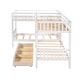 preview thumbnail 9 of 15, Twin L-Shaped Bunk bed with Drawers-Gray